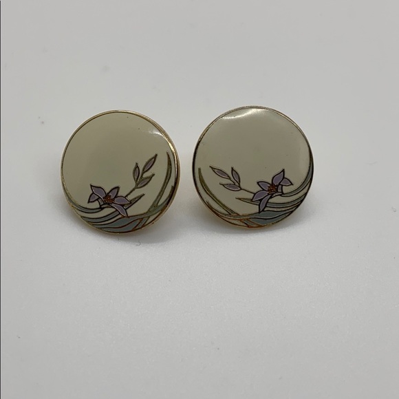 Windflower Laurel Burch vintage stud earrings